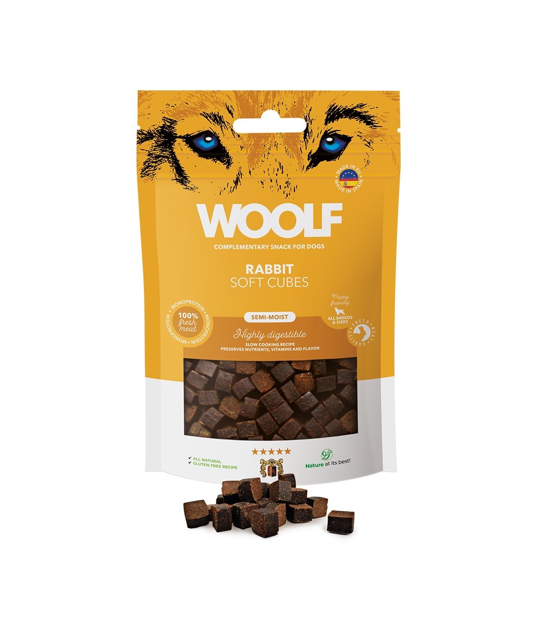 WOOLF  SOFT CUBES- Rabbit (monoprotein) 100gr